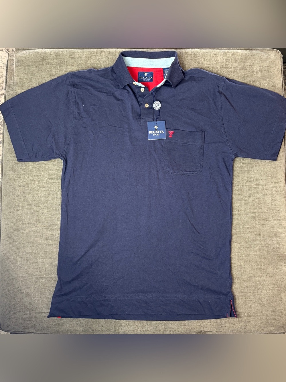Regatta Navy Polo with Contrast Collar